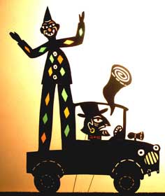 Road hog, from 'Green Bird' - Shadow puppets by Deb Chase